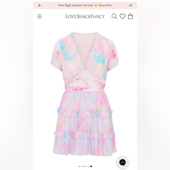 LoveShackFancy Spirea Floral Chiffon Mini Dress - Picture 3 of 7